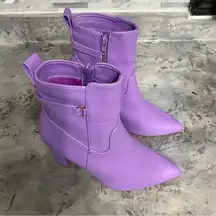 Allegra K Purple Heeled Boots 6