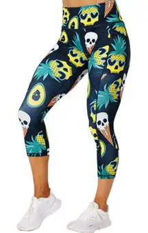 Constantly Varied‎ Gear CVG Ice Cream Skulls Capri Crossfit Leggings Sz L
