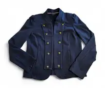 Tommy Hilfiger Sz M Navy Blue  Open Blazer Jacket Military Jersey Knit Blazer