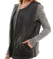 Socialite Quilted Puffer Black Vest L/XL Oversized Womens