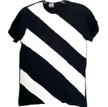 Britt Nicole Handmade Work of Art Collection Black White Stripe Shirt Small