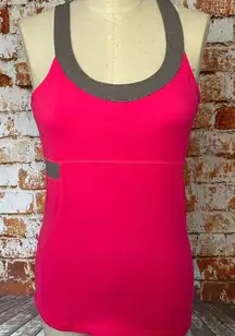 Kyodan Hot Pink Racerback Workout Tank Top Built In Shelf Bra Size Small athleta