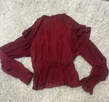 Red  Peplum Blouse