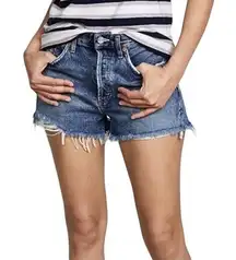 REDONE LEVIS BOYFRIEND INDIGO HIGH WAIST 90’S CUTOFF DENIM SHORTS 23