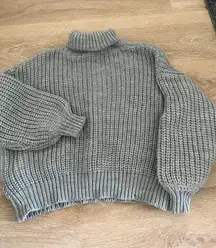 Gray turtle neck