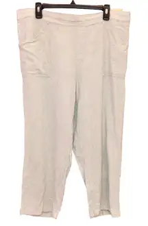 Sharagano Striped Linen Blend Pants Grey White‎ Size XL