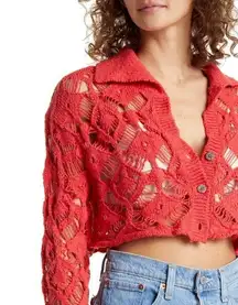 Free People Sedona Cardi in Guava Berry, Size XS New w/Tag Retail $128