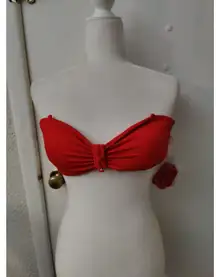 Red Carter Bikini Top M NEW Swim Cherry Girl Coquette Girl Mermaid Twee Cosplay