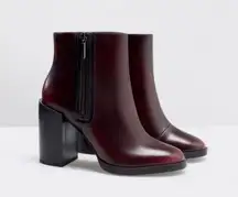 Trafaluc Red Patent Ankle Boots