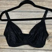 Rene Rofe Lace Unlined Plunge Underwire Bra B36206 Black - Size‎ 36D