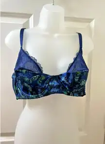 Savage X Fenty BAROQUE BUTTERFLY BRA Underwire Quarter Cup 38DDD in Blue Flutter