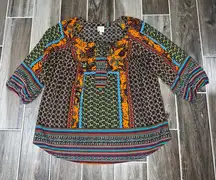 Anthropologie Fig and Flower Floral Tunic