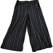 ADRIANNA PAPELL WIDE LEG PULL ON CROPPED BLACK WHITE STRIPES WOMENS XL