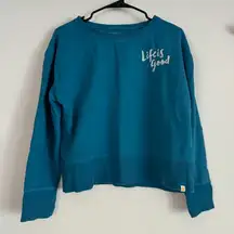 Life Is Good embroidered logo crewneck sweatshirt