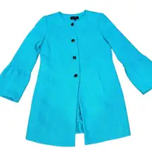 ✨ Talbots Women’s Teal Wool-Blend Winter Overcoat – Size 8  ❄️🧥