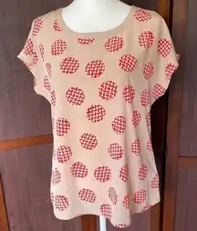 🌼‎ PLEIONE orange and cream BLOUSE SIZE small