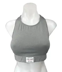 Adam Selman Sport Gray Racerback Yoga Workout Athletic Sports Bra Top Size M
