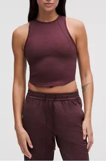 Lululemon Soft Sueded Crewneck Cropped Tank Garnet NWT