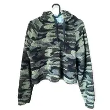 Hippie Love SZ M cropped camo-print hoodie