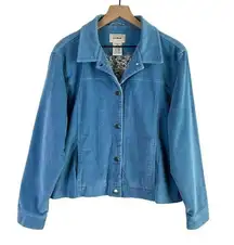 L.L.Bean Vintage 90s Corduroy Boxy Jacket in Baby Blue, Size Medium