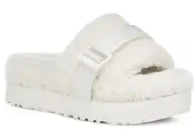 UGG  Fluffita White Shearling Platform Sandal Slipper