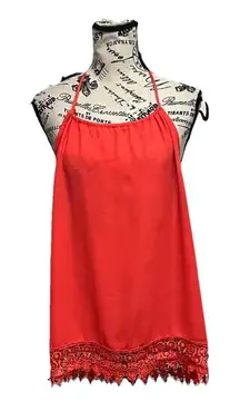 Crochet Hem Sheer Halter Blouse Beach Boho Peasent Hippie Coastal Rodeo Cowgirl