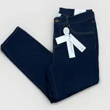 WORKSHOP Republic Jeans Sz 10 Dark Blue Skinny Ankle Stretch Contrast Stitching