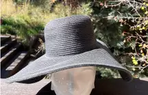 J. Crew Factory Paper Straw Black Sun Hat