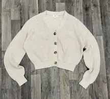 BP Easy button front oatmeal knit cardigan