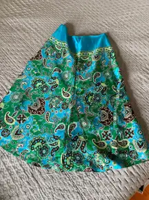 Silk Boho Midi Skirt 