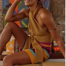 Free People Beach Orchid Convertible Knit Sweater Tank XL