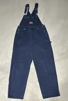 Vintage Revolt Denim Overalls SZ M 34x32 Blue Jean Bibs Work Pants Workwear