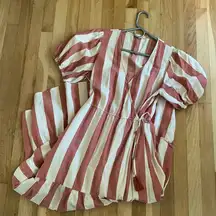 High-low wrap linen dress