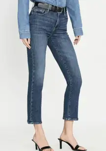 FRAME Jeans Le High Straight Cropped in Bestia