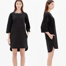 Madewell Black Pique Ponte Dress Medium Oversized