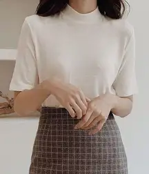 Mock Neck Sweater Tee Shirt