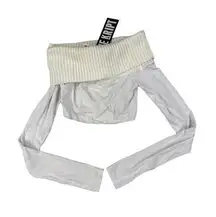 The Kript - Binita Off Shoulder Sweater in White