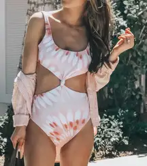 Aerie One Piece Long Tie Dye Knot Swimsuit Women’s XL