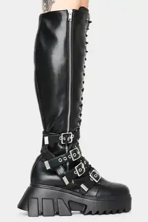 La Moda chunky black goth boots sz 8