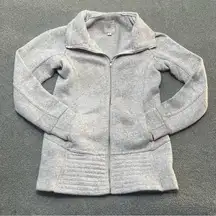 Thread & Supply Heathered Blush & Cream Fitted Zip-up Jacket S