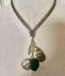 Kenneth Cole green abalone charm necklace