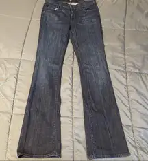 7 For all Mankind Low Rise Bootcut Jeans Women's 28 Dark Wash Denim Solid