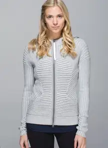Lululemon Embrace Hoodie Knit 
Heathered Medium Grey / White fall activewear