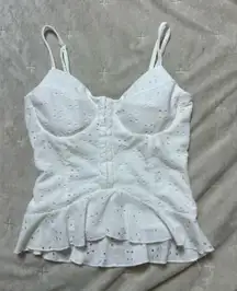 Rue21 White Sleeveless Bustier Peplum Top