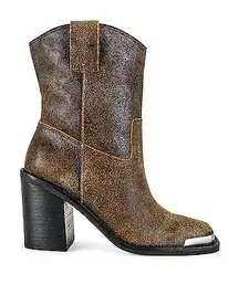 Dolce Vita Black and Brown Square Toe Bootie