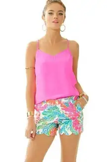 Lilly Pulitzer  Casa Marina Buttercup Shorts Scallop Hem Floral Water Reef Sz 00