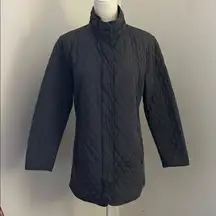 Garnet Hill Recycled Quilted Charcoal Gray Car Coat sz 4