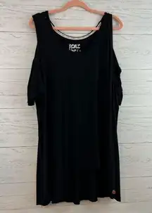 Peace Love World Black Cold Shoulder Jersey Knit Dress Size XL