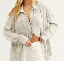 We The Free Button Front Beach Shirt w/ Metallic Fibers SZ XS