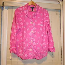 Vintage Ralph Lauren Pink and White Floral Pajama Top